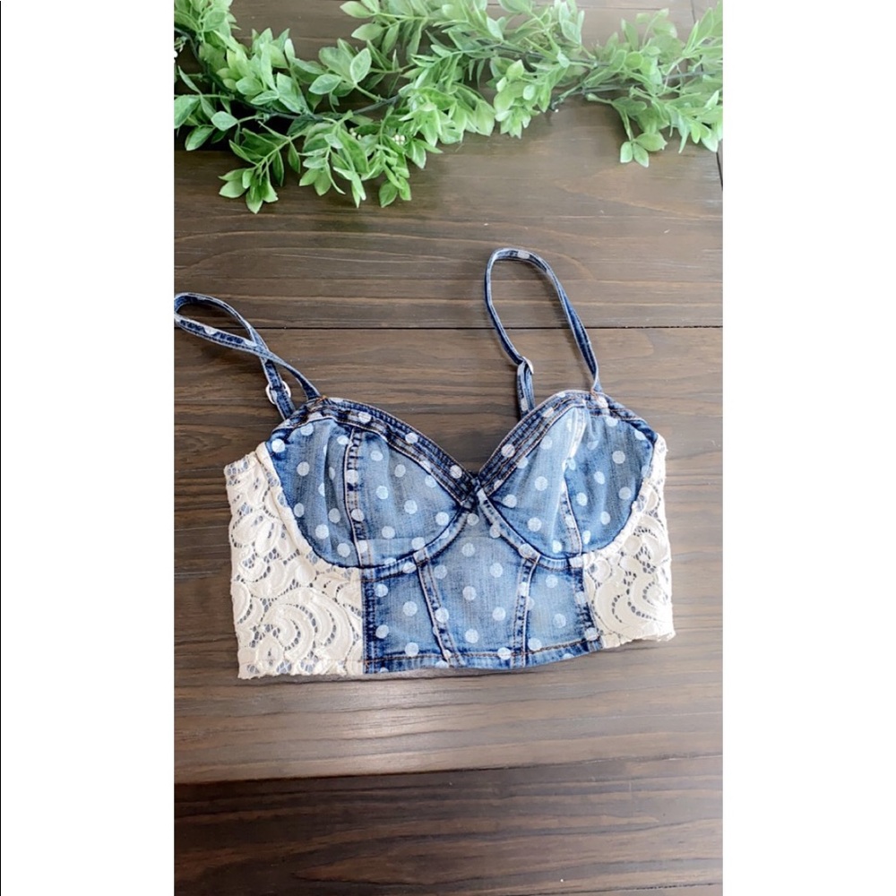 Guess Denim Crop Top size Medium